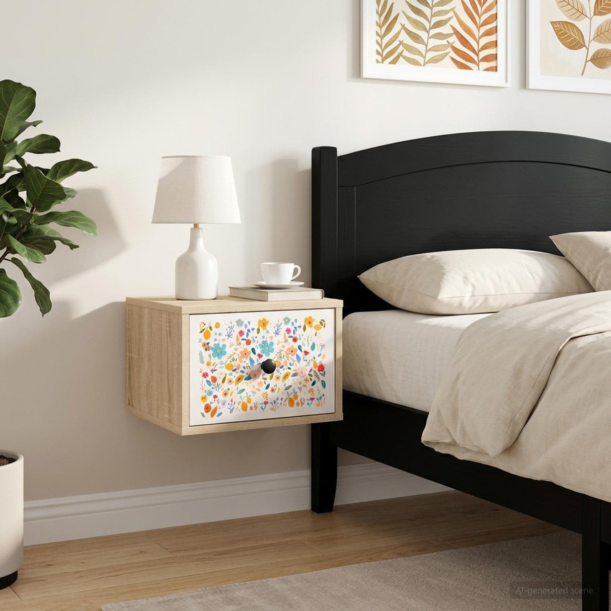 vidaXL Wandkastje voor Bed RHENEN Sonoma Eiken 36 x 33 x 25 cm