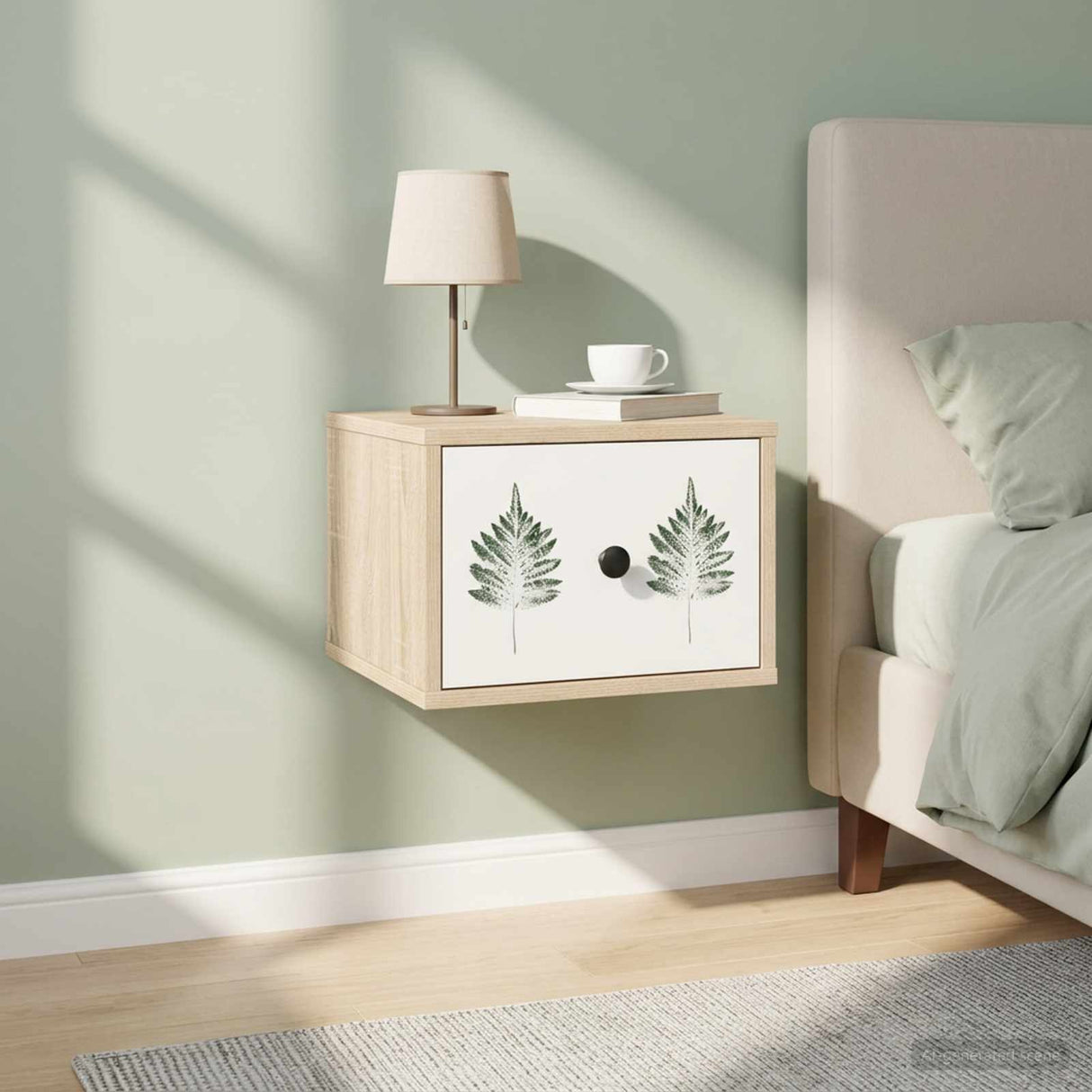 vidaXL Wandkastje voor Bed RHENEN Sonoma Eiken 36 x 33 x 25 cm