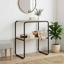 vidaXL Wall-Mounted Table Black Oak 60x42.5x70 cm Engineered Wood
