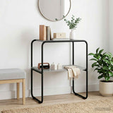vidaXL Wall-Mounted Table Black Oak 60x42.5x70 cm Engineered Wood
