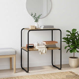 vidaXL Wall-Mounted Table Black Oak 60x42.5x70 cm Engineered Wood