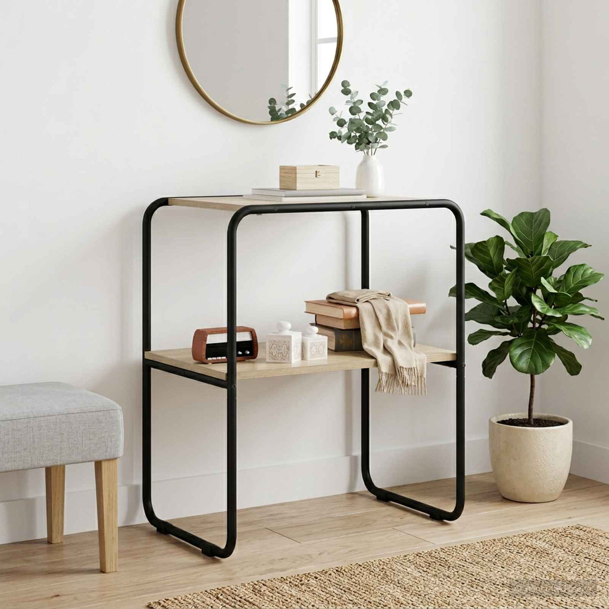 vidaXL Wall-Mounted Table Black Oak 60x42.5x70 cm Engineered Wood