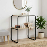 vidaXL Wall-Mounted Table Black Oak 60x42.5x70 cm Engineered Wood