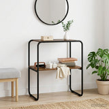 vidaXL Wall-Mounted Table Black Oak 60x42.5x70 cm Engineered Wood