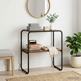 vidaXL Wall-Mounted Table Black Oak 60x42.5x70 cm Engineered Wood