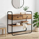 vidaXL Consoletafel Zwart eiken 100 x 40 x 75 cm Bewerkt hout