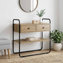 vidaXL Consoletafel Zwart eiken 100 x 40 x 75 cm Bewerkt hout