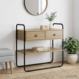 vidaXL Consoletafel Zwart eiken 100 x 40 x 75 cm Bewerkt hout