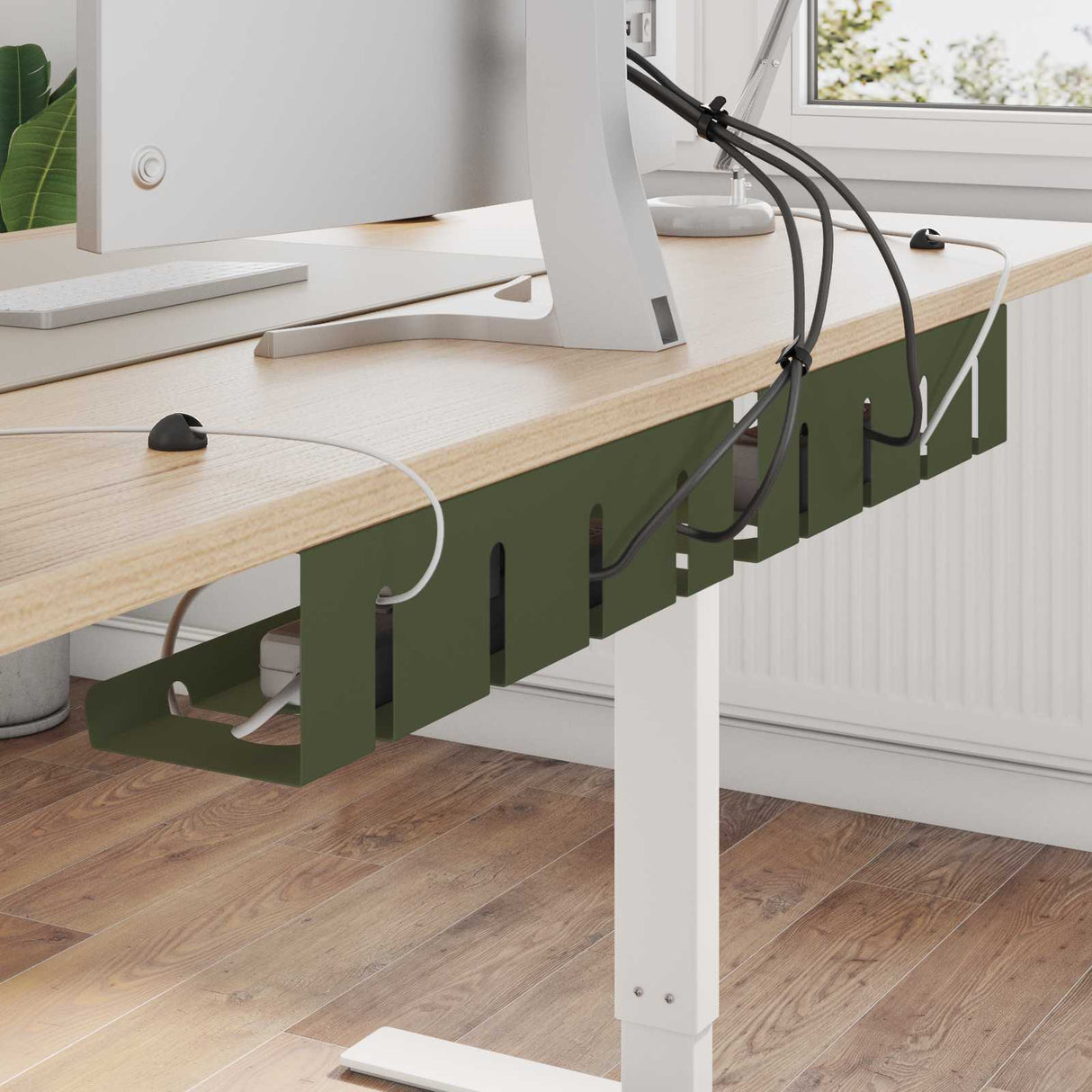 vidaXL Kabelgoot voor onder bureau 2 st Antracietkleurig