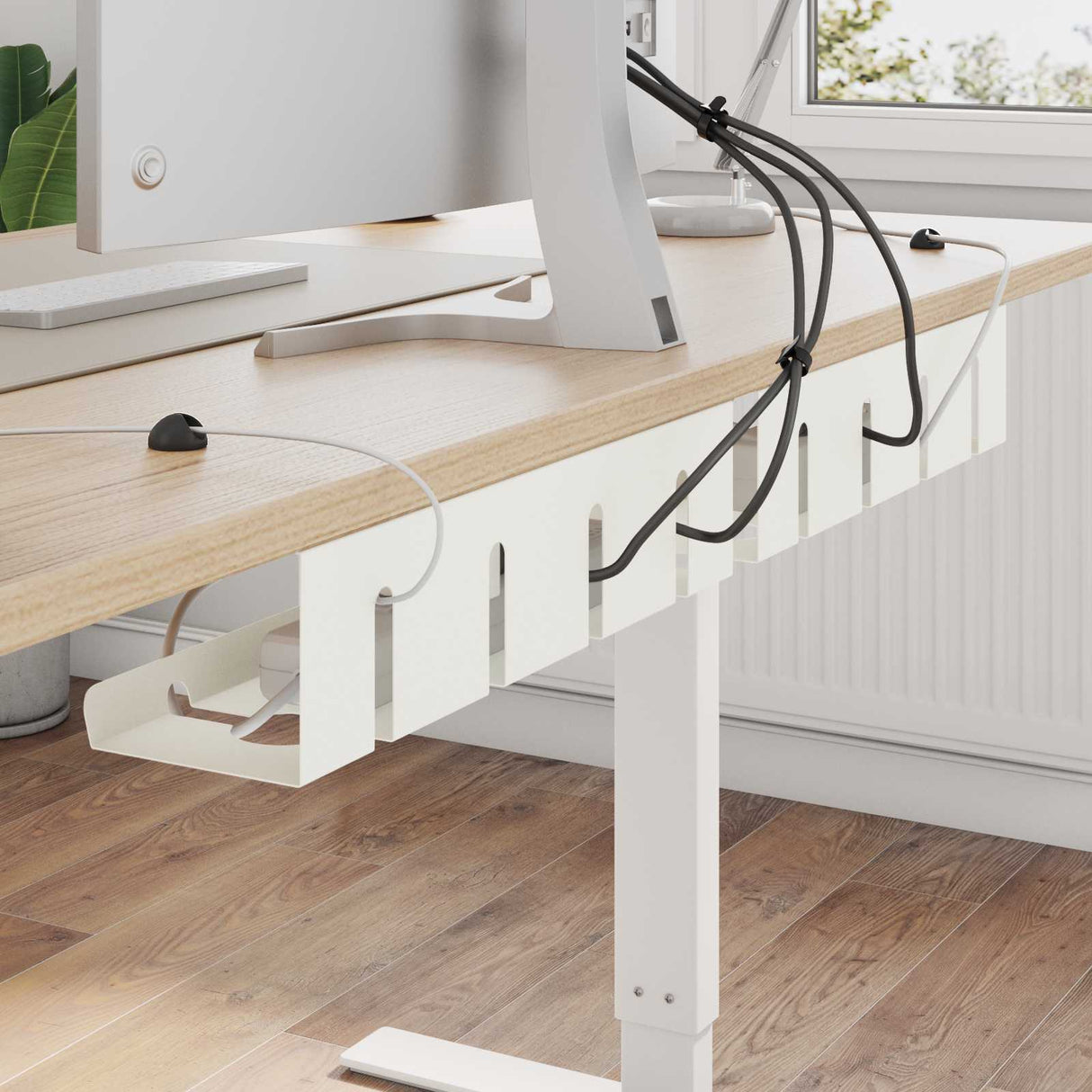 vidaXL Kabelgoot voor onder bureau 2 st Antracietkleurig