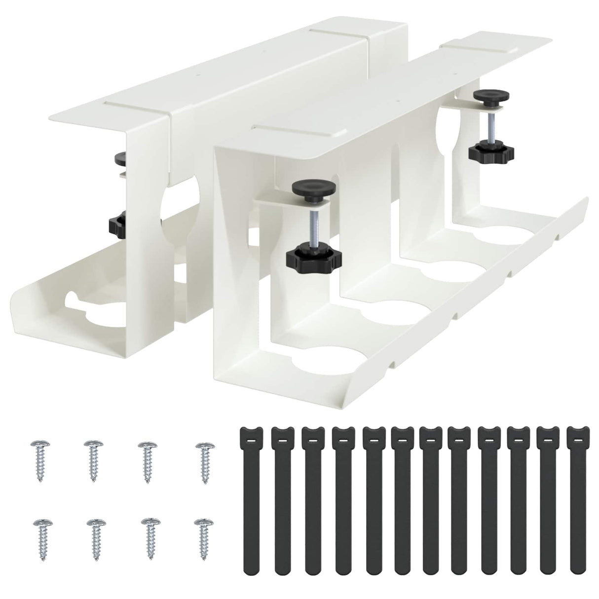 vidaXL Onder bureaustandaard voor kabelbeheer 2 st Wit 43 x 10 x 15 cm