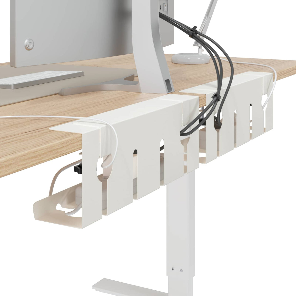 vidaXL Onder bureaustandaard voor kabelbeheer 2 st Wit 43 x 10 x 15 cm