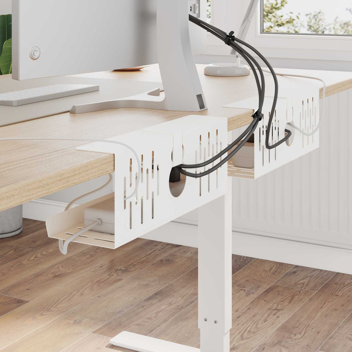 vidaXL Kabelgoot voor onder bureau 2 st Antracietkleurig