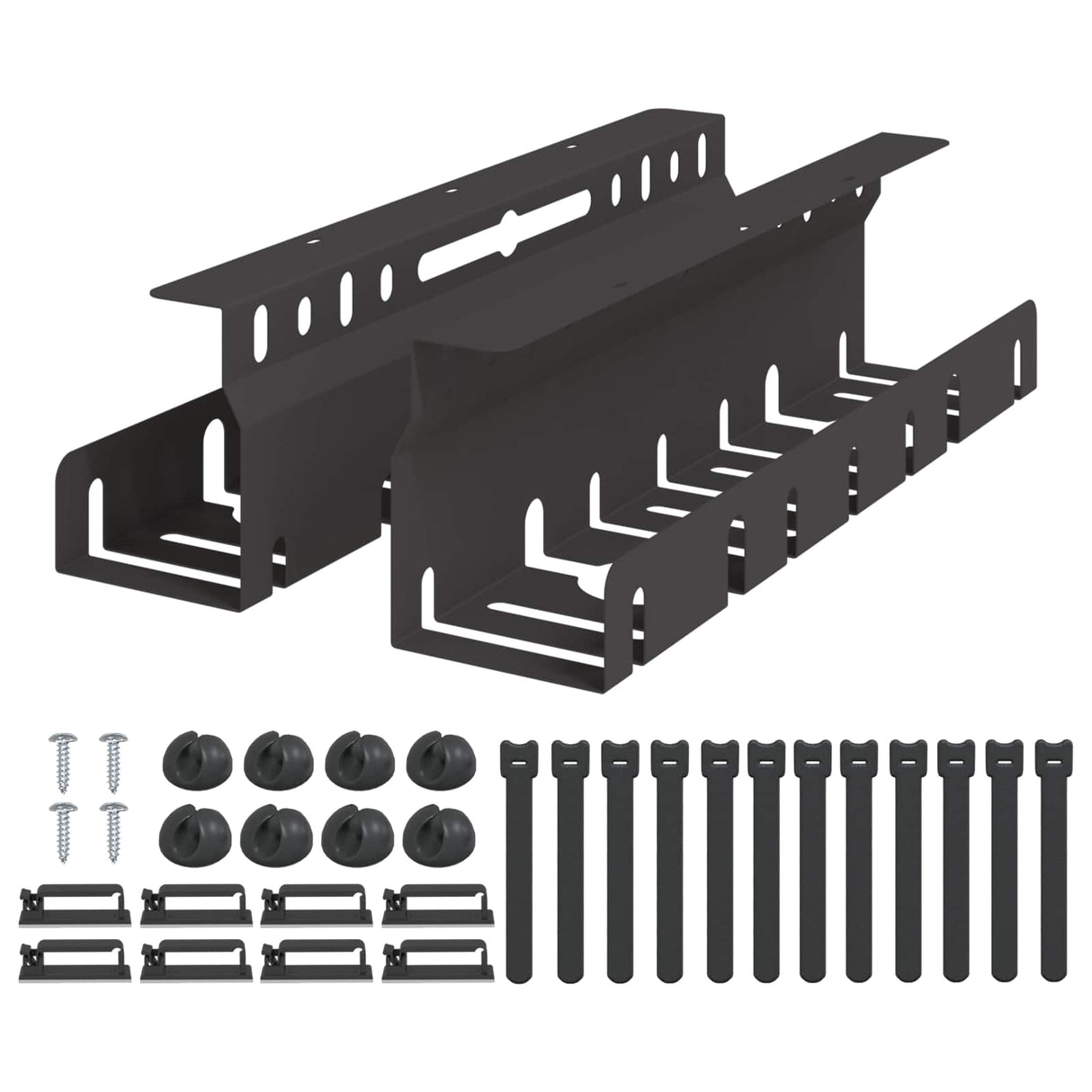 vidaXL Cable Management Tray for Under Desk 2 pcs Anthracite