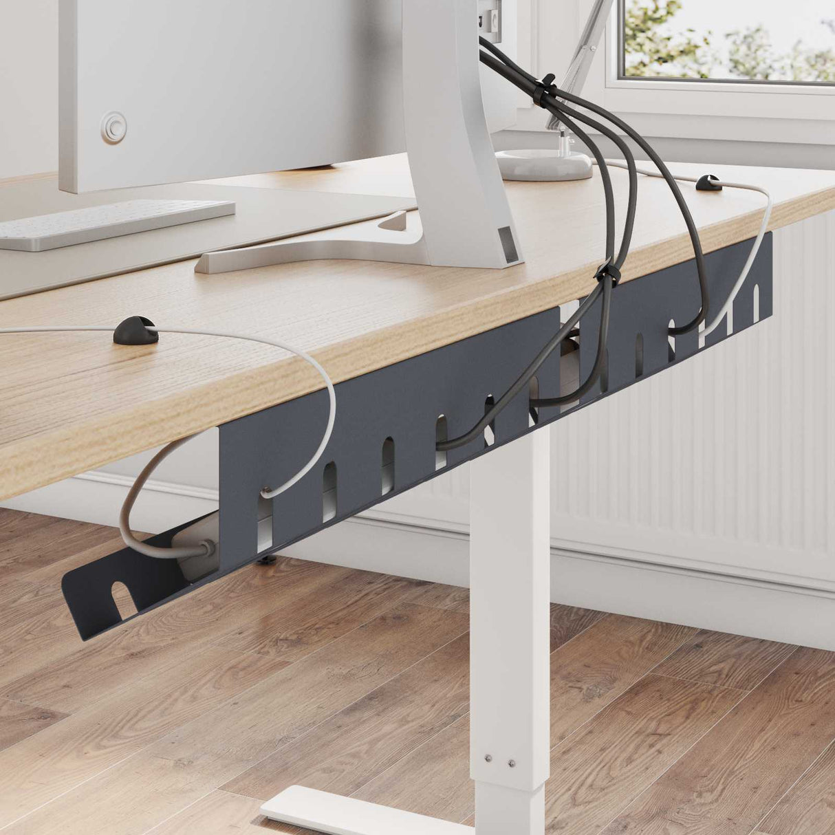 vidaXL Cable Duct for Under Desk 2 pcs Anthracite