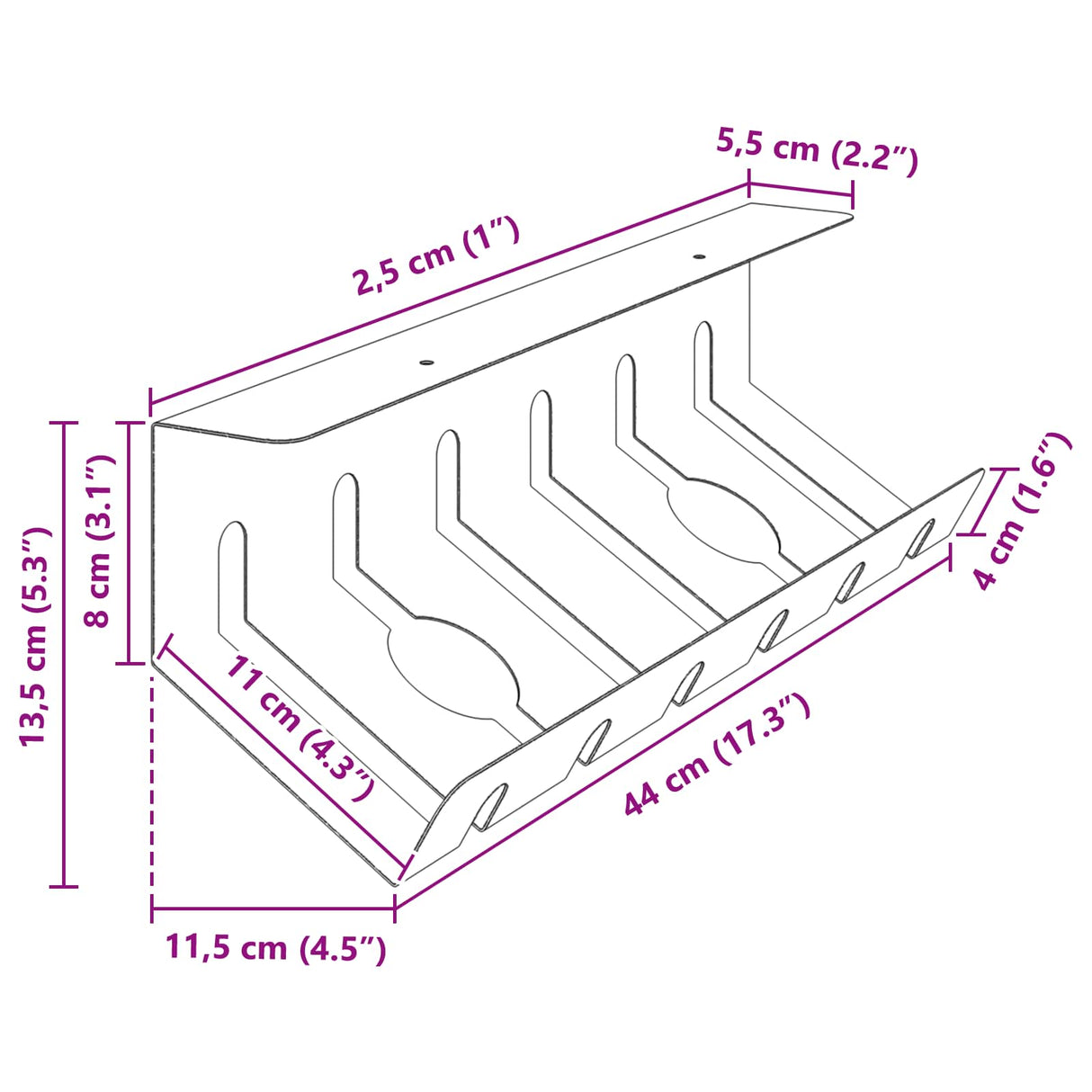 vidaXL Cable Duct for Under Desk 2 pcs Anthracite