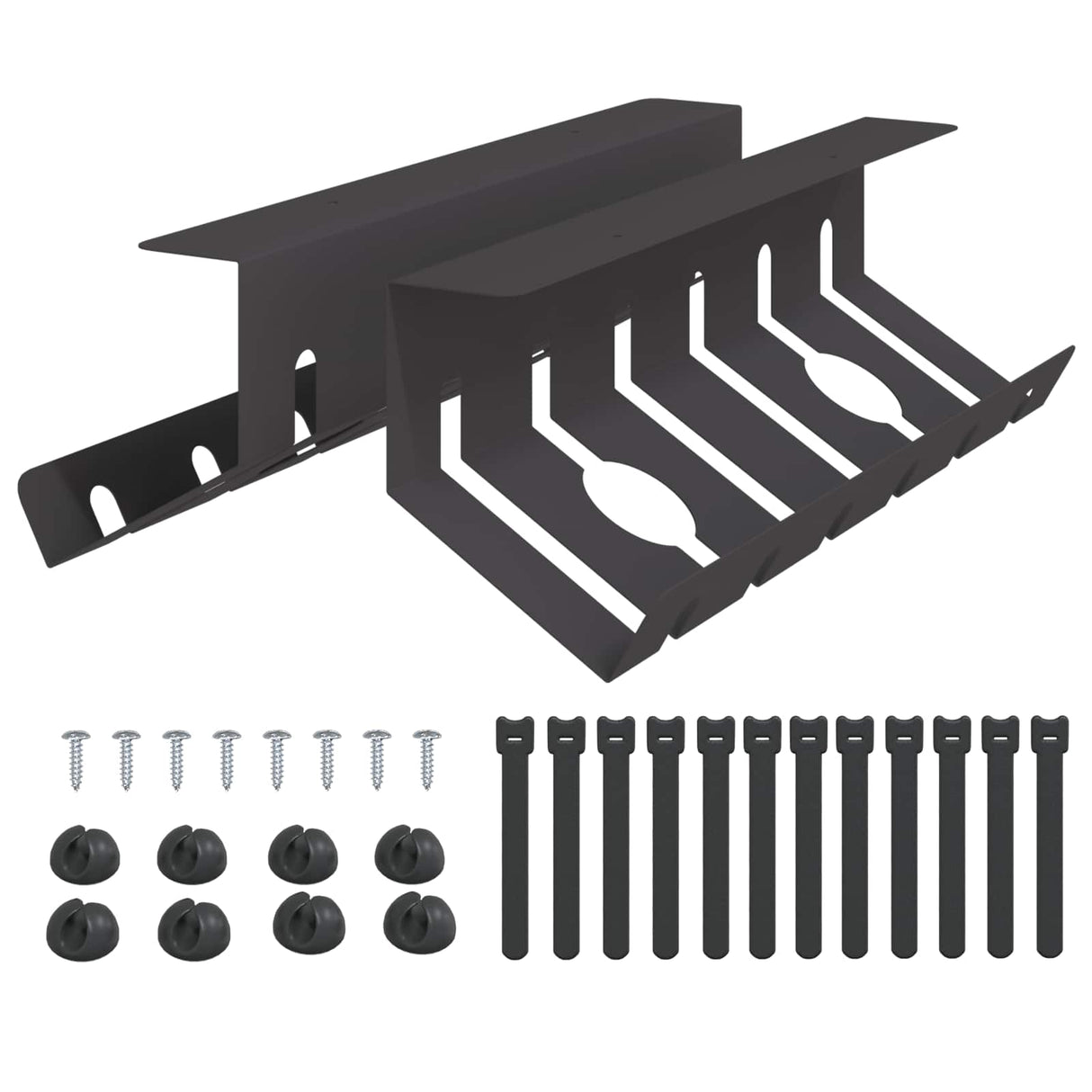 vidaXL Cable Duct for Under Desk 2 pcs Anthracite