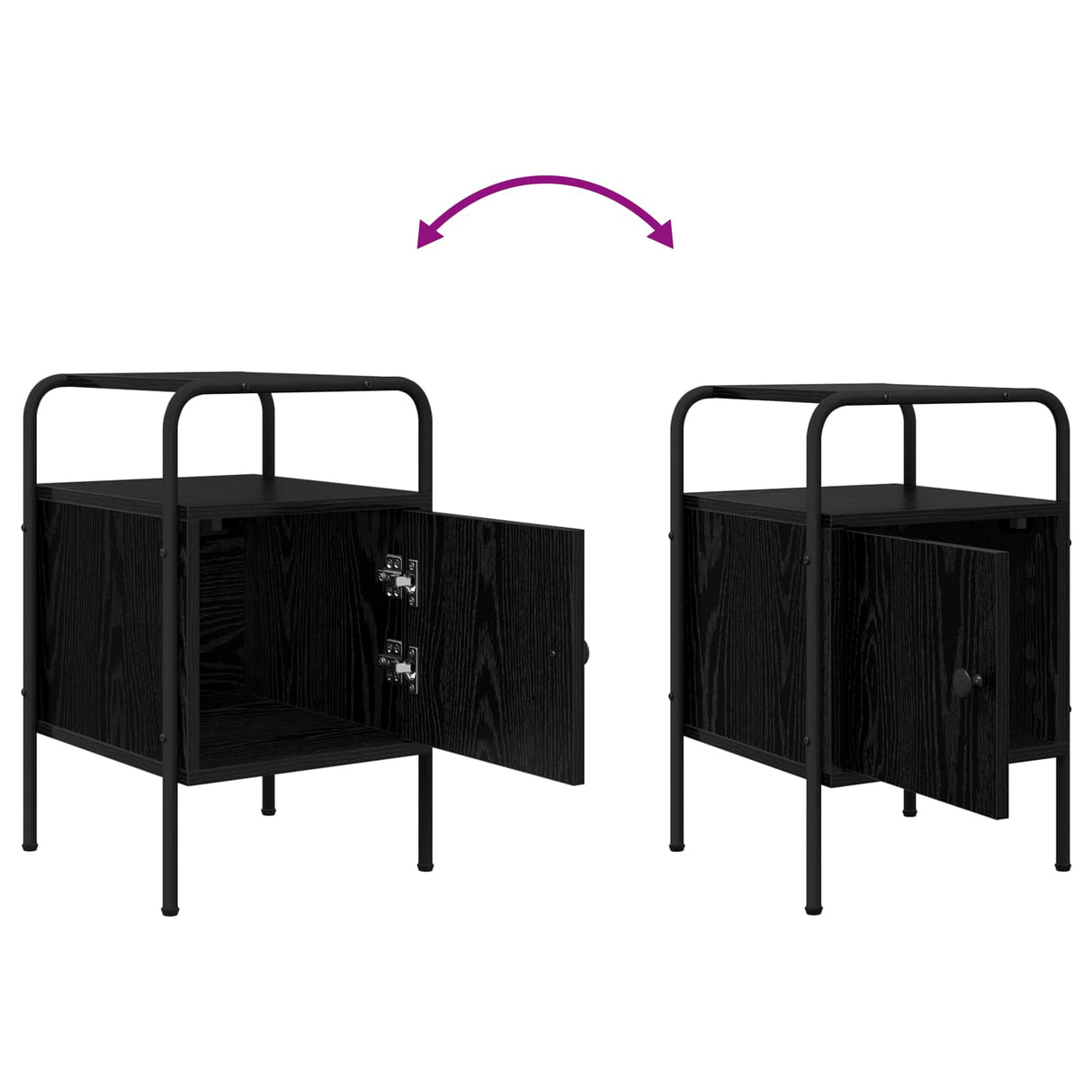 vidaXL Nightstand 2 pcs Smoked oak Engineered wood