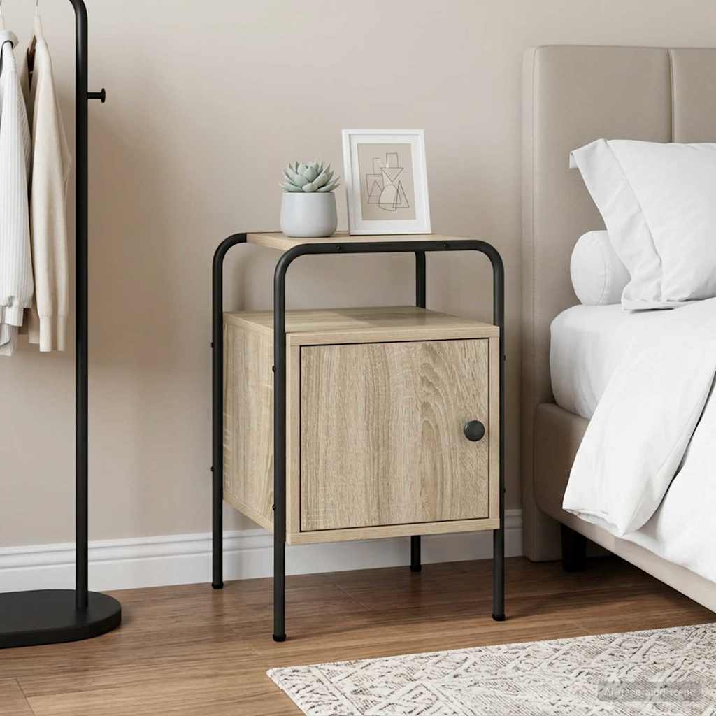 vidaXL Nightstand 2 pcs Smoked oak Engineered wood