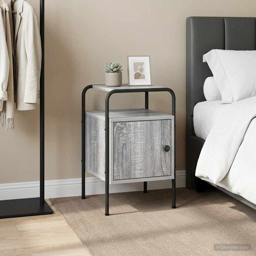 vidaXL Nightstand 2 pcs Smoked oak Engineered wood