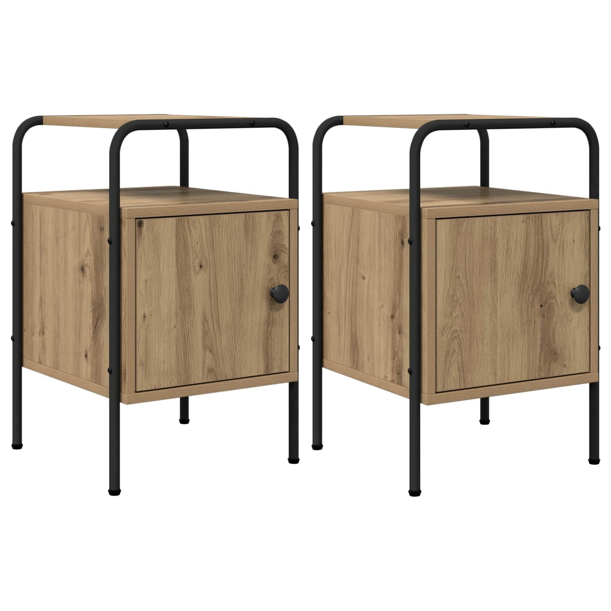 vidaXL Nightstand 2 pcs Smoked oak Engineered wood