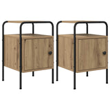 vidaXL Nightstand 2 pcs Smoked oak Engineered wood