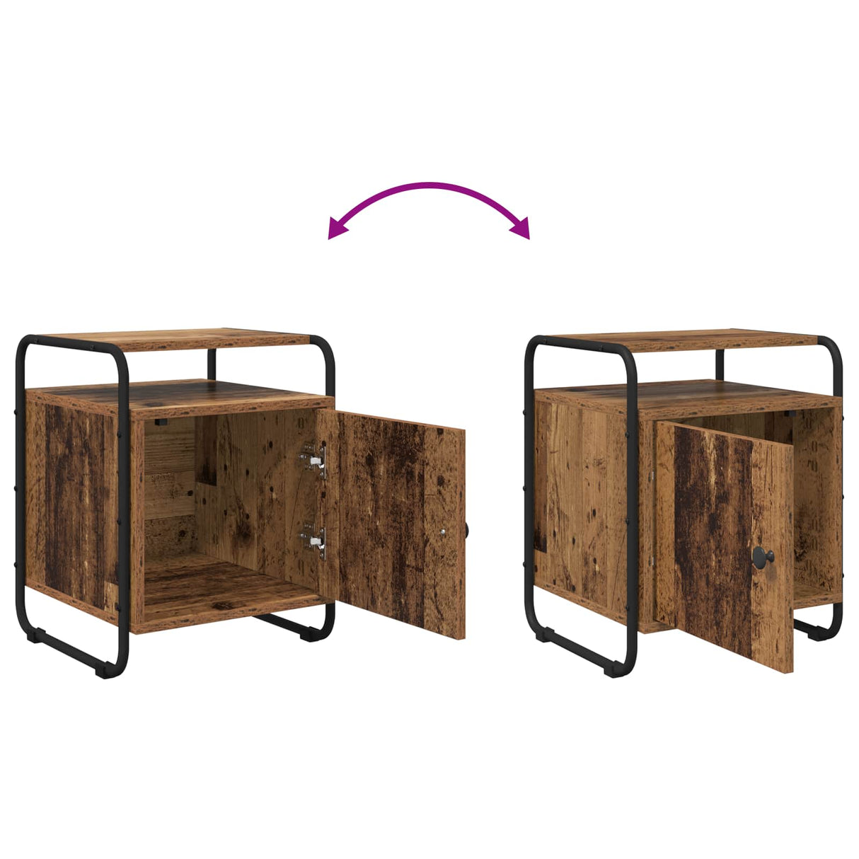 vidaXL Nachtkastje 2 st Zwart eiken Bewerkt hout