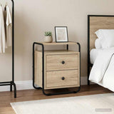 vidaXL Nightstand 2 pcs Reclaimed Wood Solid Wood