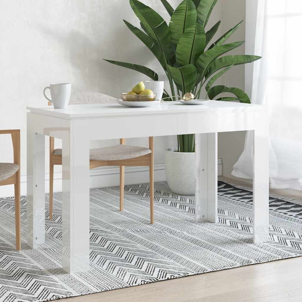 vidaXL Eettafel 120x60x76 cm bewerkt hout wit