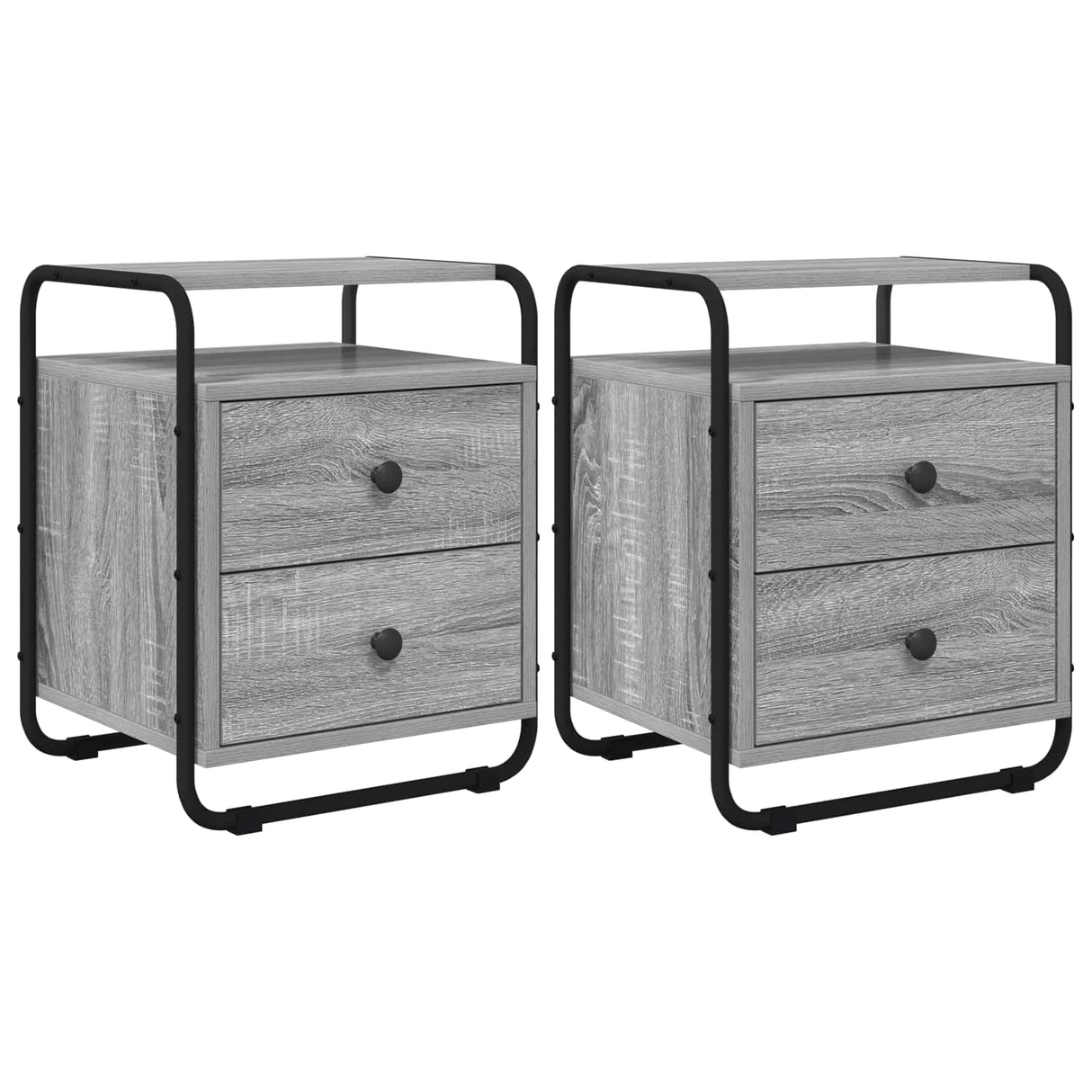 vidaXL Nightstand 2 pcs Reclaimed Wood Solid Wood