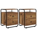vidaXL Nightstand 2 pcs Reclaimed Wood Solid Wood
