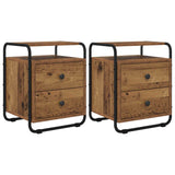 vidaXL Nightstand 2 pcs Reclaimed Wood Solid Wood