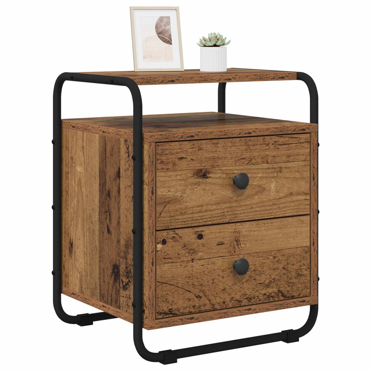 vidaXL Nightstand 2 pcs Reclaimed Wood Solid Wood