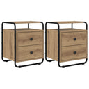 vidaXL Nightstand 2 pcs Reclaimed Wood Solid Wood
