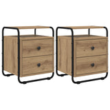 vidaXL Nightstand 2 pcs Reclaimed Wood Solid Wood