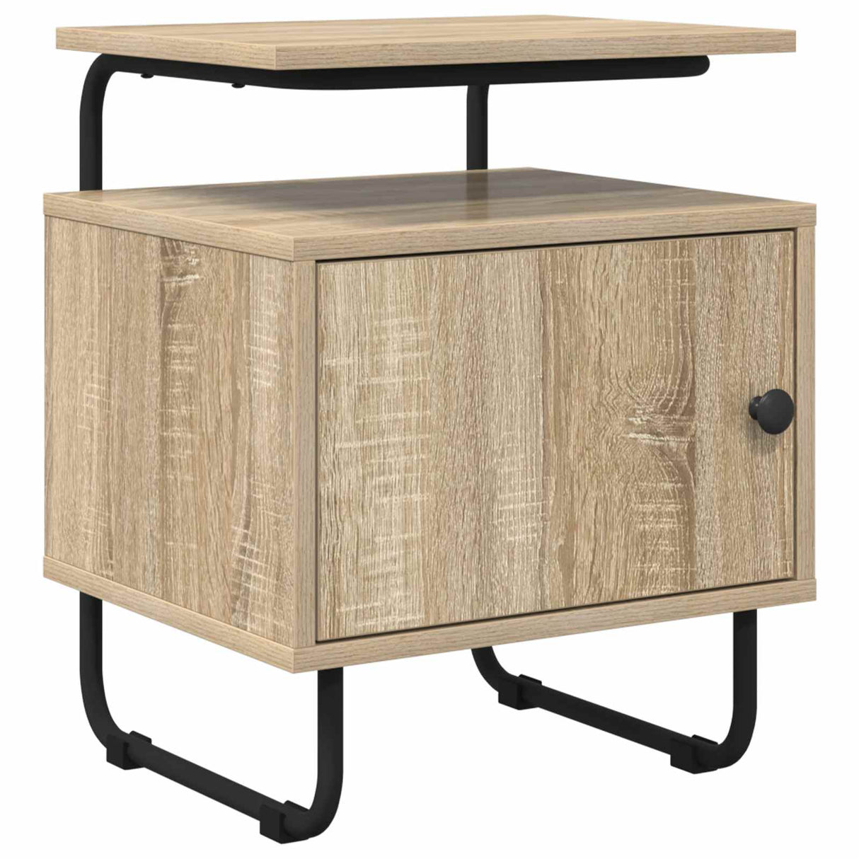vidaXL Nachtkastje Zwart eiken Bewerkt hout