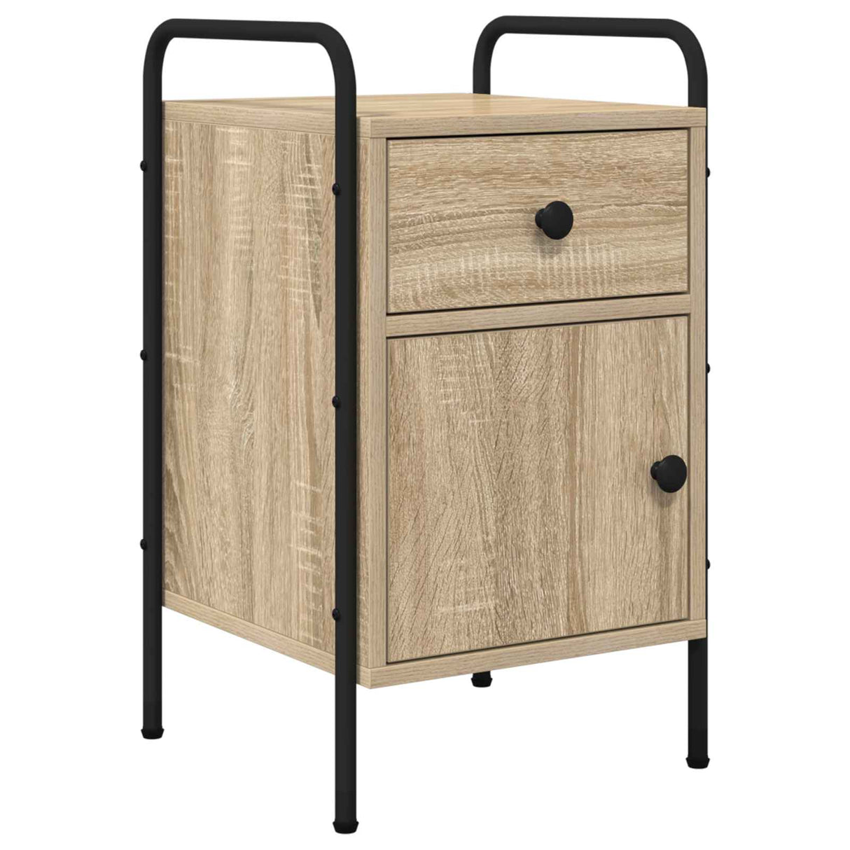 vidaXL Nightstand Smoked Oak 35x36.5x61 cm Engineered Wood