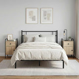 vidaXL Nightstand Smoked Oak 35x36.5x61 cm Engineered Wood
