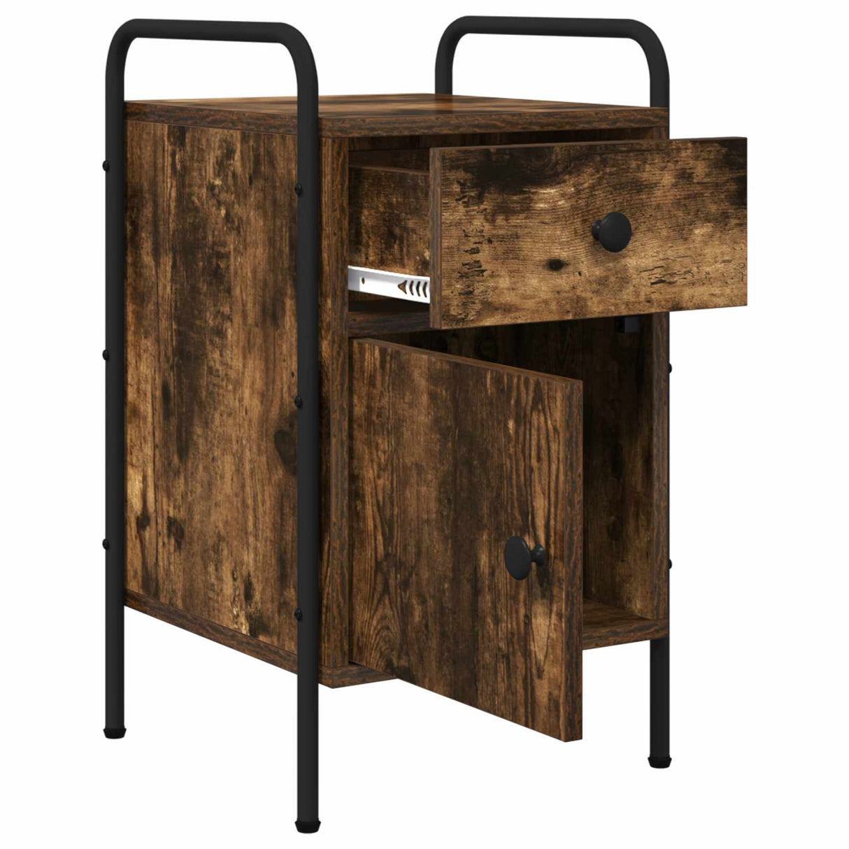 vidaXL Nightstand Smoked Oak 35x36.5x61 cm Engineered Wood