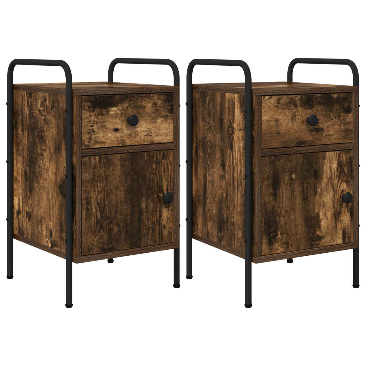 vidaXL Nightstand Smoked Oak 35x36.5x61 cm Engineered Wood