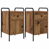 vidaXL Nightstand Smoked Oak 35x36.5x61 cm Engineered Wood