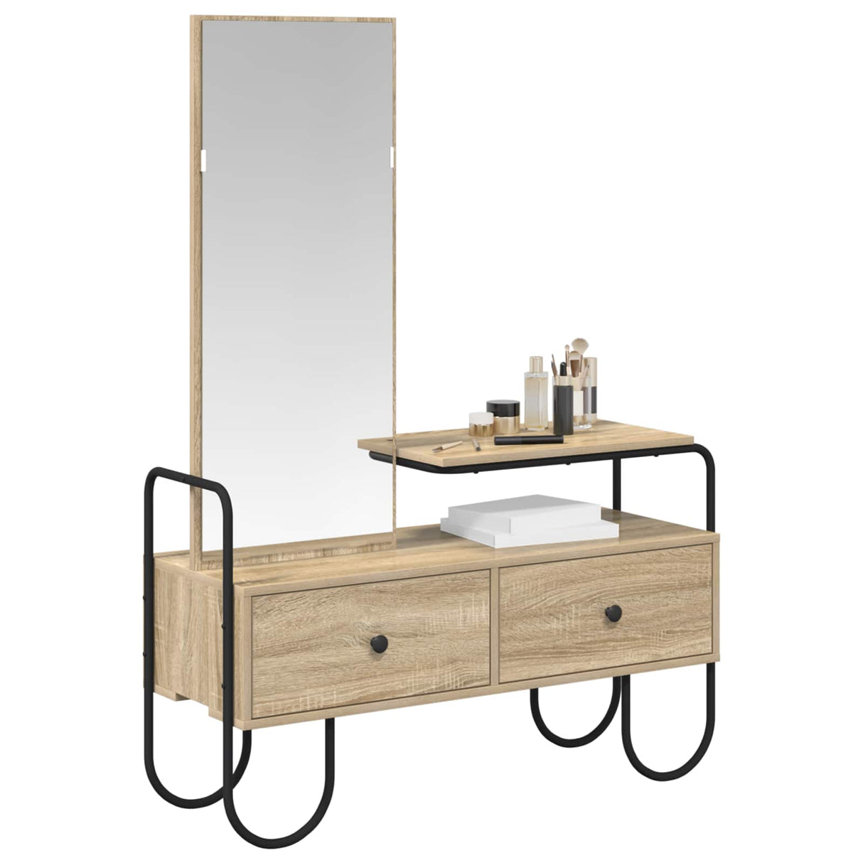 vidaXL Kaptafel met lade met plank Sonoma Eiken Bewerkt hout