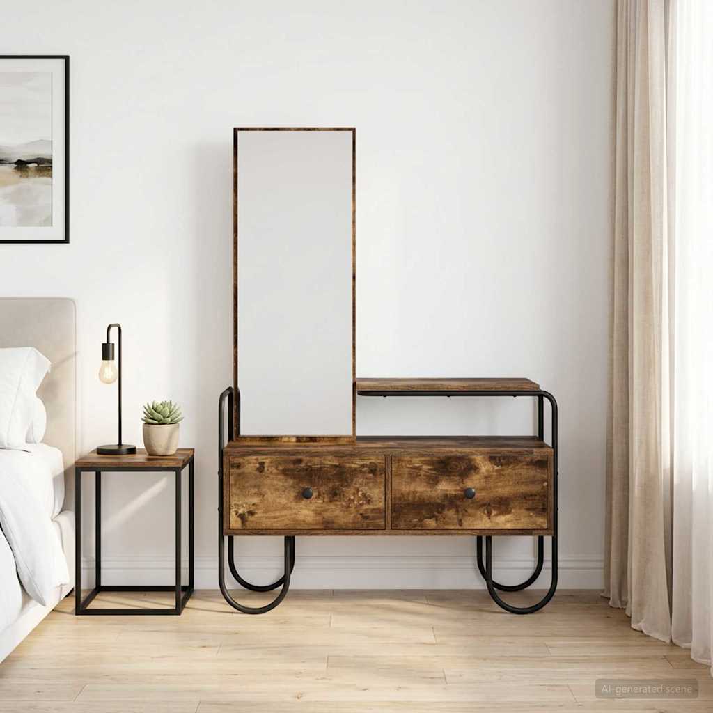 vidaXL Kaptafel met lade met plank Sonoma Eiken Bewerkt hout