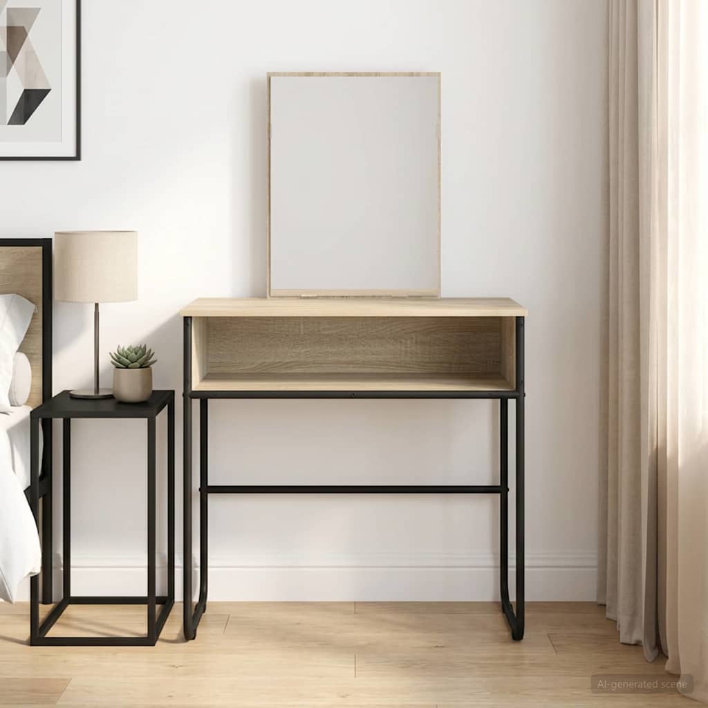 vidaXL Dressing Table with Shelf Grey Sonoma 81x40x131 cm Engineered Wood