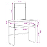 vidaXL Dressing Table with Shelf Grey Sonoma 81x40x131 cm Engineered Wood