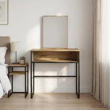 vidaXL Dressing Table with Shelf Grey Sonoma 81x40x131 cm Engineered Wood