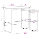 vidaXL Desk with storage Black oak 100 x 50 x 75 cm