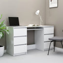 vidaXL Bureau met lade Zwart Eiken 140 x 50 x 76 cm Bewerkt hout
