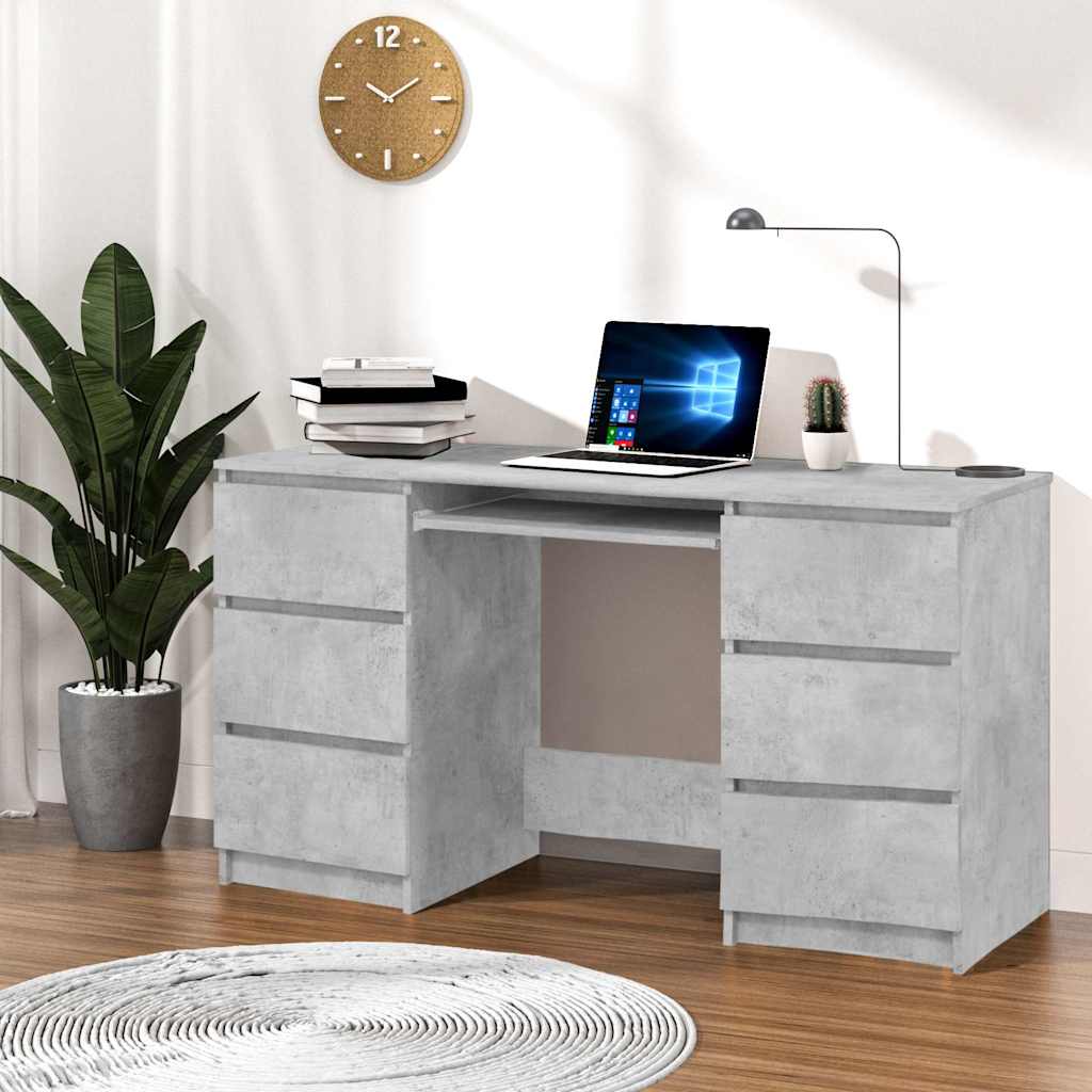 vidaXL Bureau met lade Zwart Eiken 140 x 50 x 76 cm Bewerkt hout