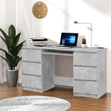 vidaXL Bureau met lade Zwart Eiken 140 x 50 x 76 cm Bewerkt hout